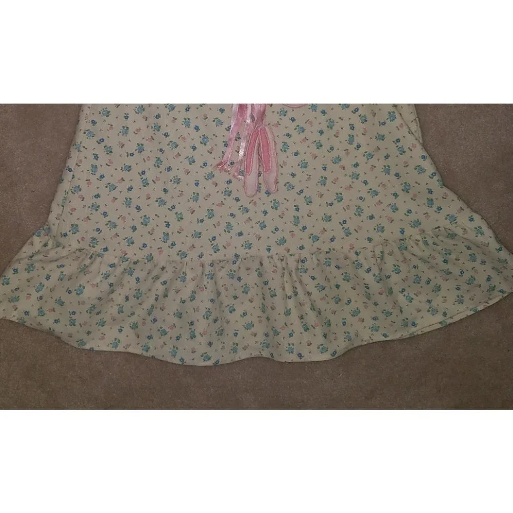 Handmade JOY Girls Corduroy Dress Yellow Pink Floral Ballet Slippers APPROX 4-6